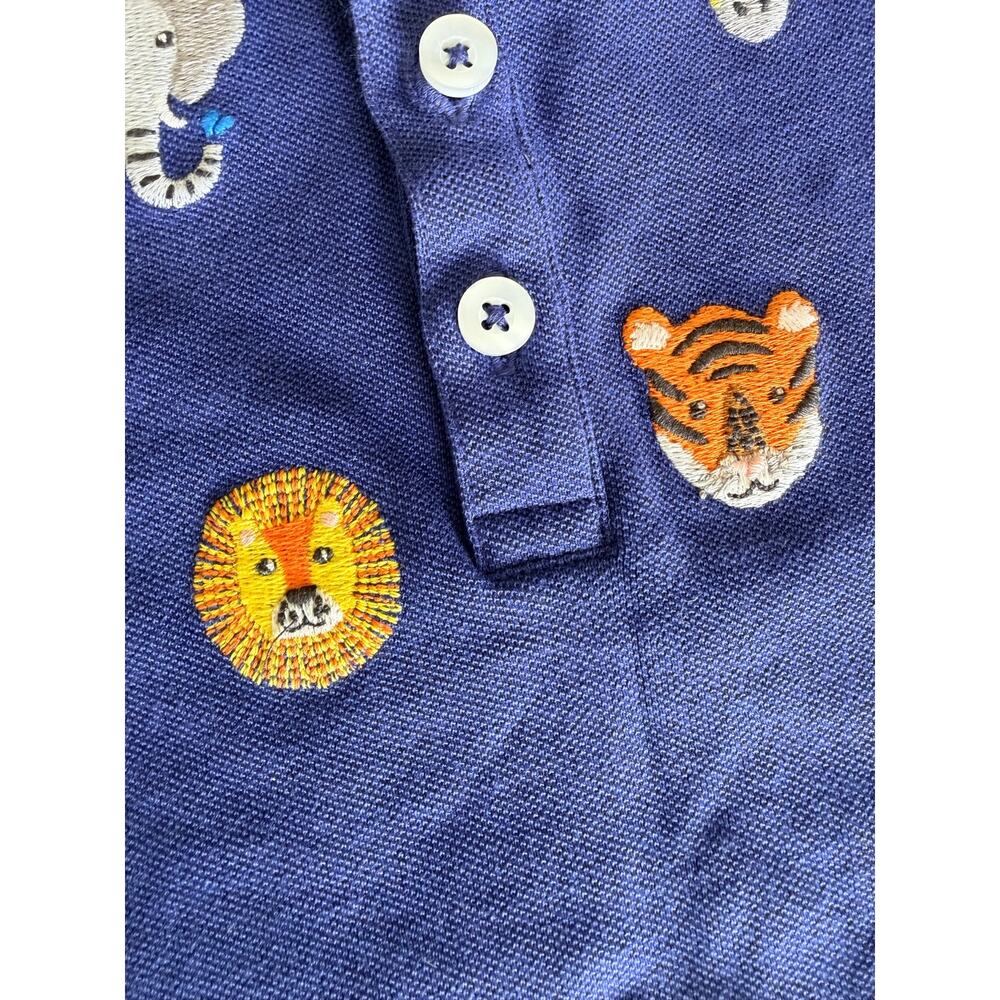 Baby Boden Blue Piqué Polo Shirt - 3-6 Months - Picture 3 of 5